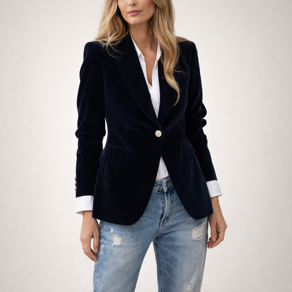 Veronica™ | Aksamitna marynarka taliowana